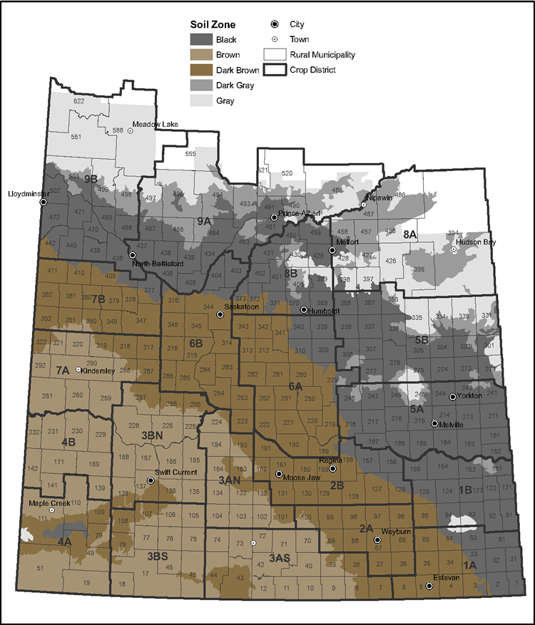 Download Saskatchewan Soil Zones map as pdf