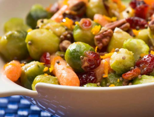 Brussels Sprouts & Carrots in Candied Orange Sauce